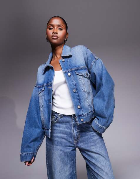 Good American - Crystal - Denim jack in indigo - view 1