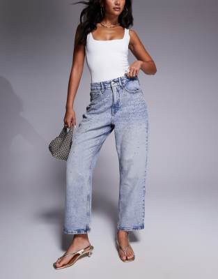 Good American Crystal Stars Good 90s Cropped Jeans