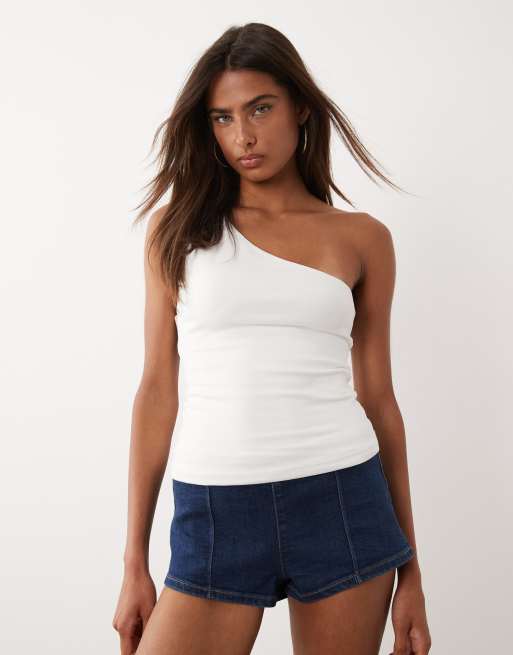 Good American denim low waist micro shorts in dark blue wash, 2 of 5