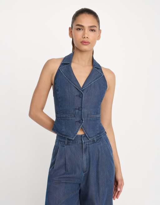 Good American - Denim Luxe - Conjunto vaquero azul añil, 3 de 3