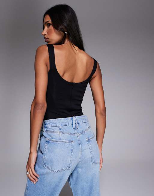 Good American – Formender Korsett-Body in Schwarz, 2 von 4