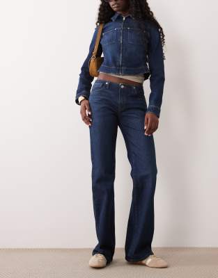 Good American Ghost Waist Low Rise Bootcut Jeans In Blue