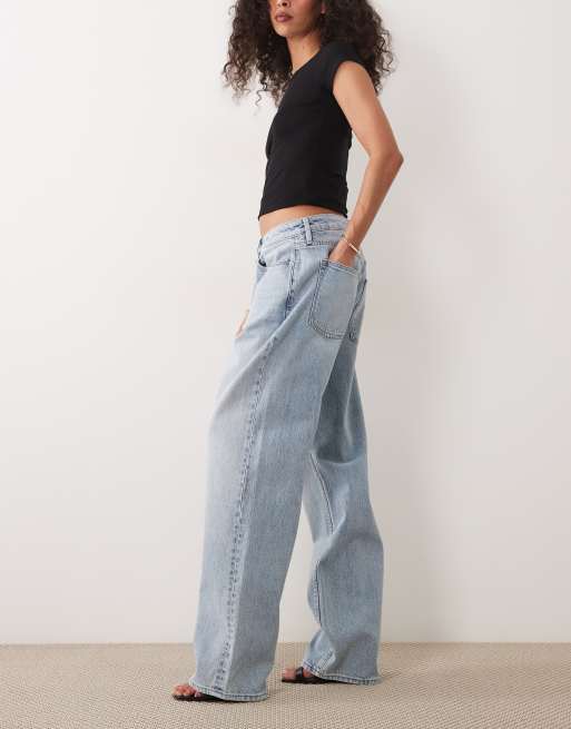 Good American - Good '90 - Jeans dritti a vita alta lavaggio azzurro, 2 di 5