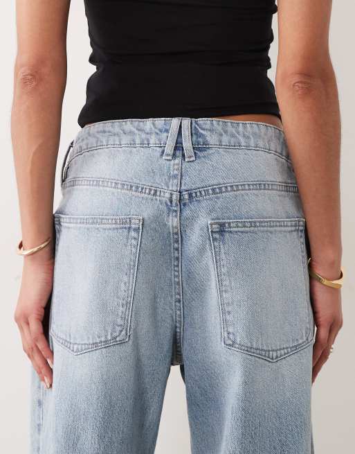 Good American - Good '90 - Jeans dritti a vita alta lavaggio azzurro, 4 di 5