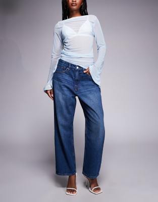 Good American Good 90s Cropped Relaxed Jeans In Blue