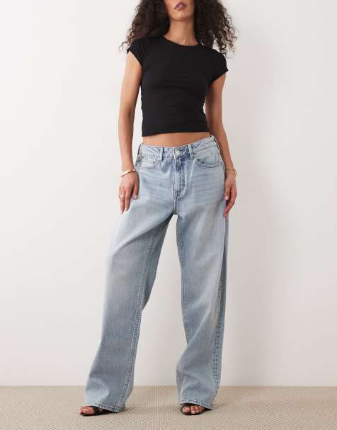 Good American - Good 90's - Højtaljede jeans med lige ben i lyseblå vask - view 1