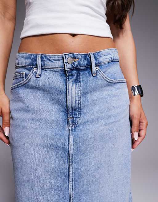 Good American good 90s midi skirt in mid blue, 5 of 5
