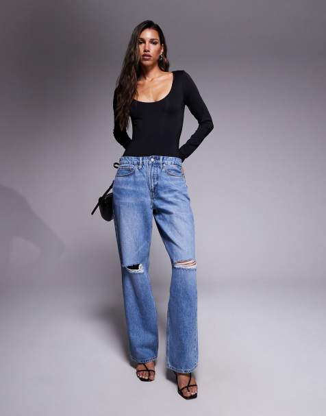Good American good 90s relaxed jeans in mid blue wash - view 1