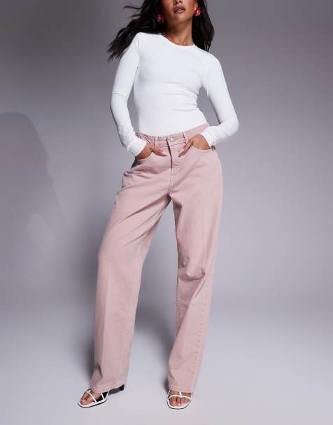 Good American - Good 90s - Ruimvallende jeans in roze - view 1
