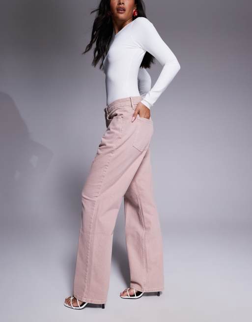 Good American - Good 90s - Ruimvallende jeans in roze, 3 van 5