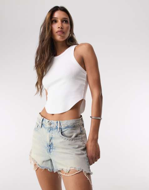 Good American - Good 90s - Short met studs in lichtblauw - view 1