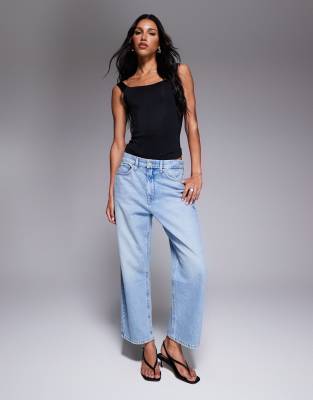 Good American - Good 90s - Verkürzte Relaxed-Fit-Jeans in Hellblau