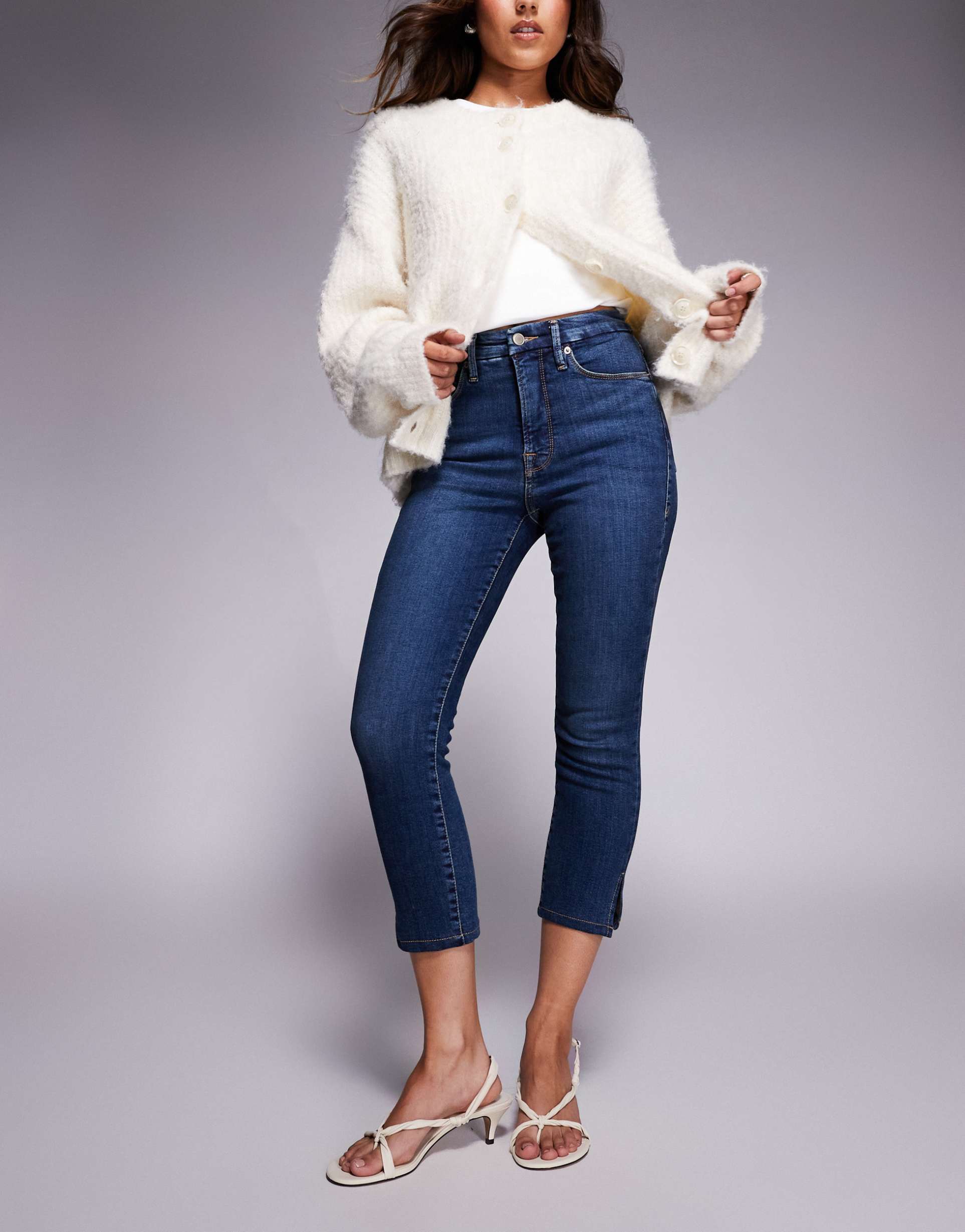 good american good capri pants in blue