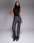 [Good American] Good American Good Classic bootcut faux-leather pants in black 18-20 Black 001