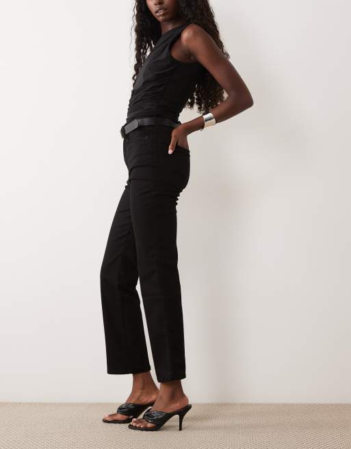 Good American – Good Curve Never Fades – Gerade geschnittene Jeans in Schwarz, 3 von 5