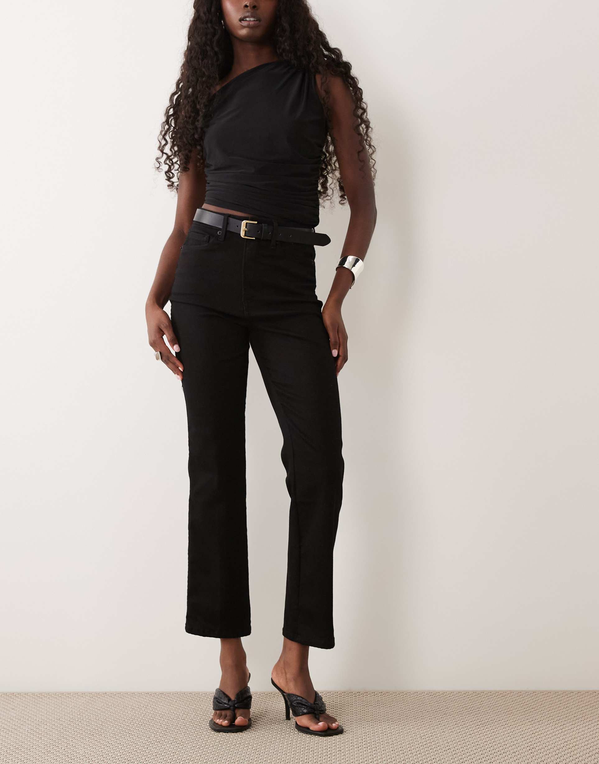 good american good curve never fades straight jeans in black