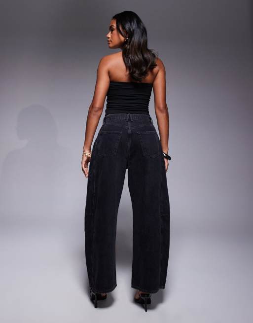 Good American good extreme barrel jeans in black