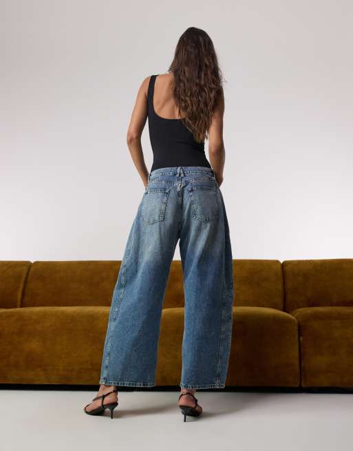 Good American - Good Extreme - Jeans bombati lavaggio blu medio, 6 di 6
