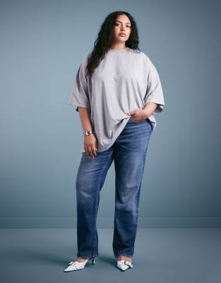 Good American - Good Icon - Gerade Jeans in Dunkelblau-Marineblau