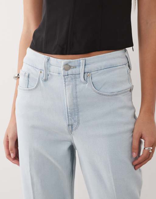 Good American - Good Icon - Jean droit à taille haute - Délavage clair, 4 de 5