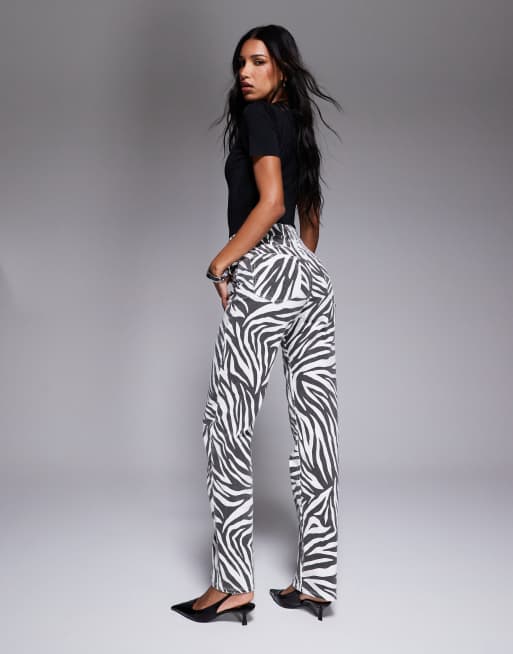 Good American - Good Icon - Jeans dritti con stampa zebrata, 2 di 5