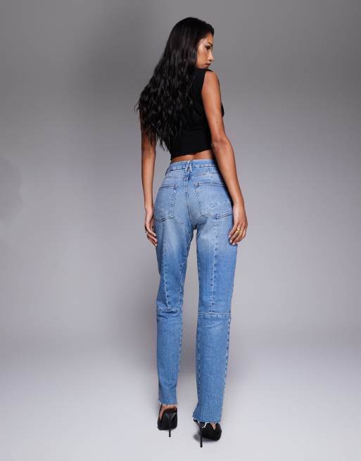 Good American – Good Icon – Straight Jeans in verwaschenem Mittelblau, 3 von 5