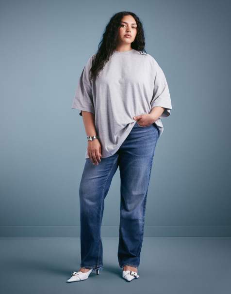 Good American good icon straight leg jeans in dark blue - view 1