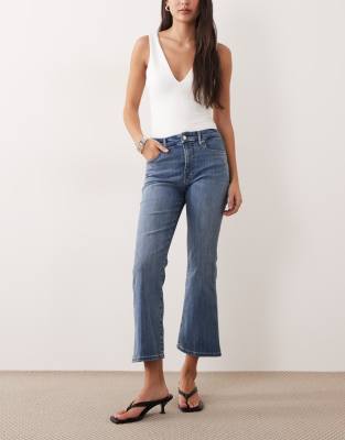 Good American Good Legs Cropped Mini Boot Jeans In Blue