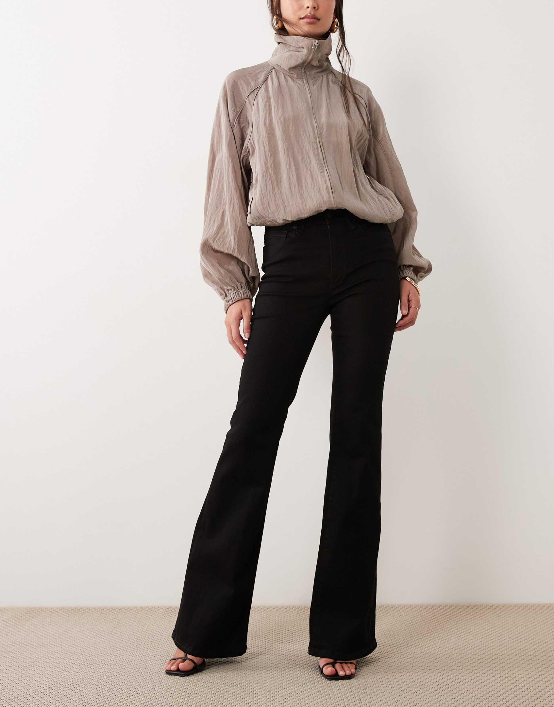 good american good legs flare jeans in black
