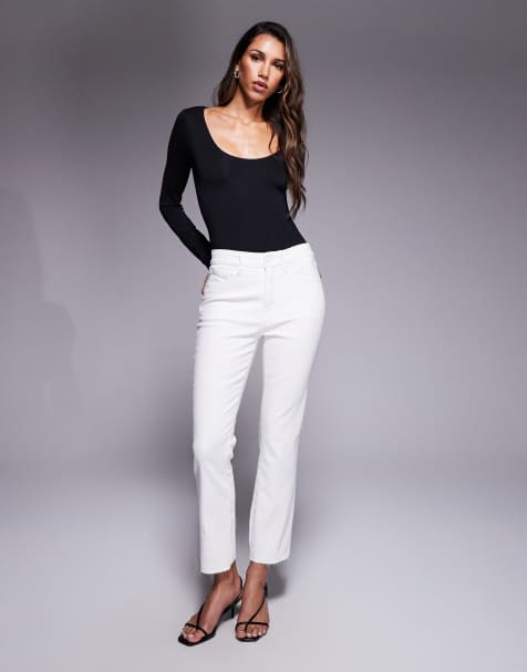 Good American – Good Legs – Gerade Jeans in Weiß - view 1