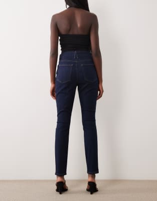 Jean Skinny American Eagle Délavé Foncé Taille 00 - Neuf Sans étiquettes, Couleur Bleu, Fermeture Zip & Bouton