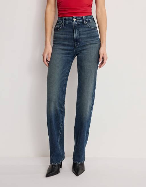 Good American - Good Legs - Jeans dritti tecnici morbidi lavaggio blu medio, 3 di 3