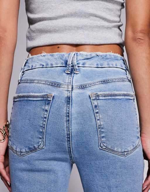 Good American - Good Legs - Lyseblå forvaskede bootcut-jeans med svaj og cropped snit, 4 af 5