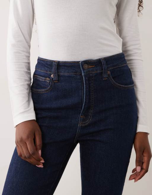 Good American good legs mid rise skinny jeans in dark blue wash, 4 of 5