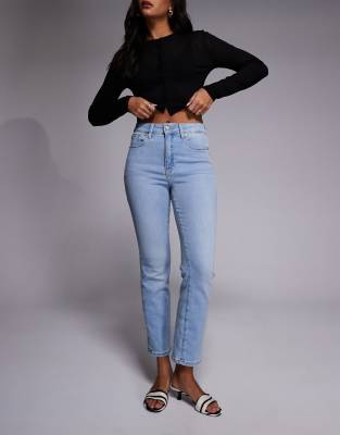 Good American Good Legs Mid Rise Straight Jeans In Blue