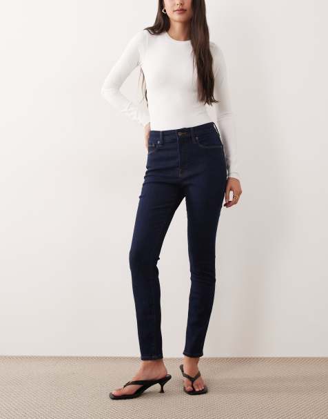 Good American – Good Legs – Mörkblå, tvättade jeans i skinny fit - view 1