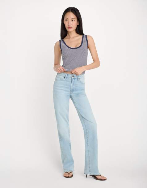 Good American – Good Legs – Niebieskie miękkie jeansy o prostym kroju - view 1