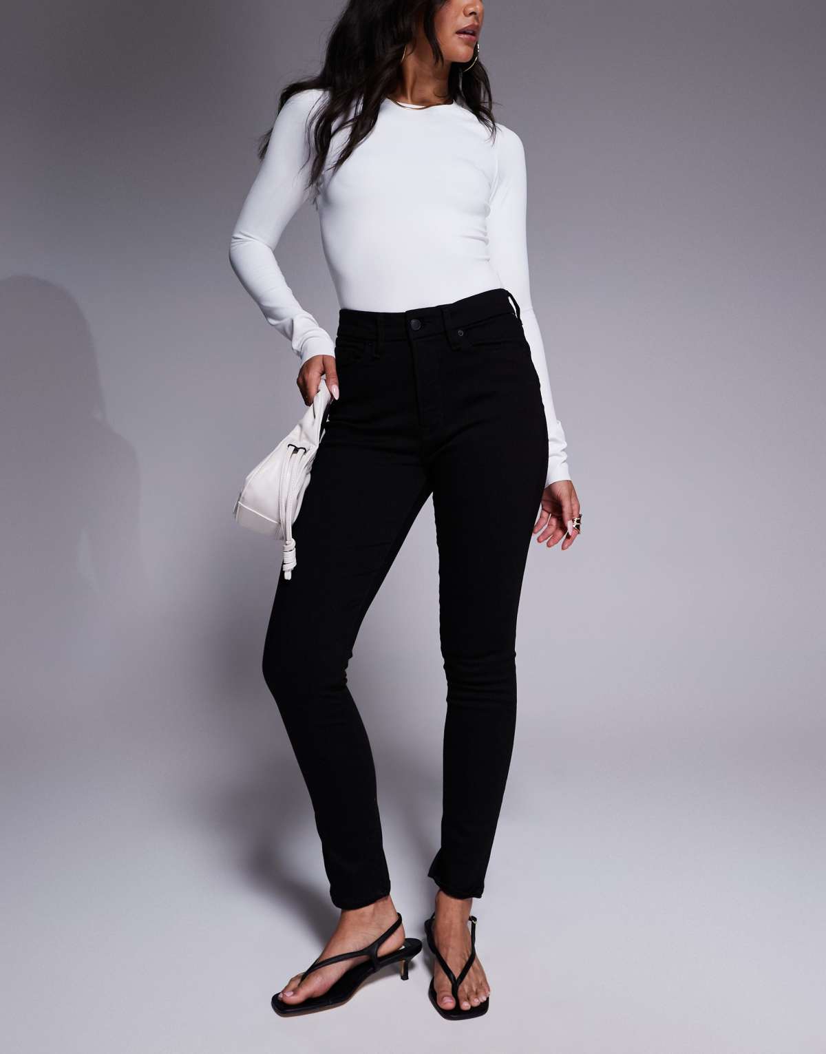 Good American good legs skinny jeans in black