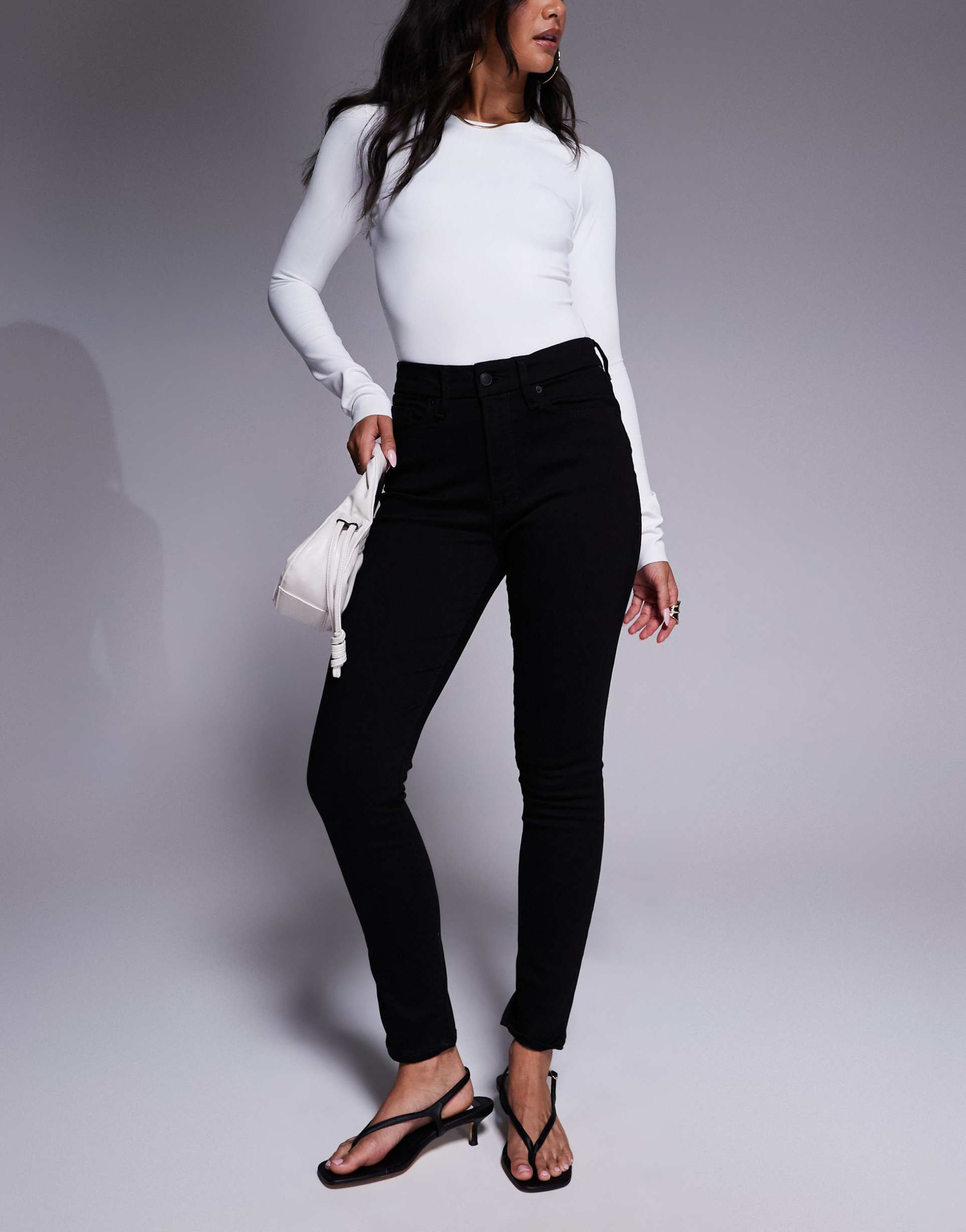 good american good legs skinny jeans in black