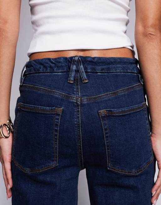 Good American good legs skinny jeans in dark blue wash, 4 of 5