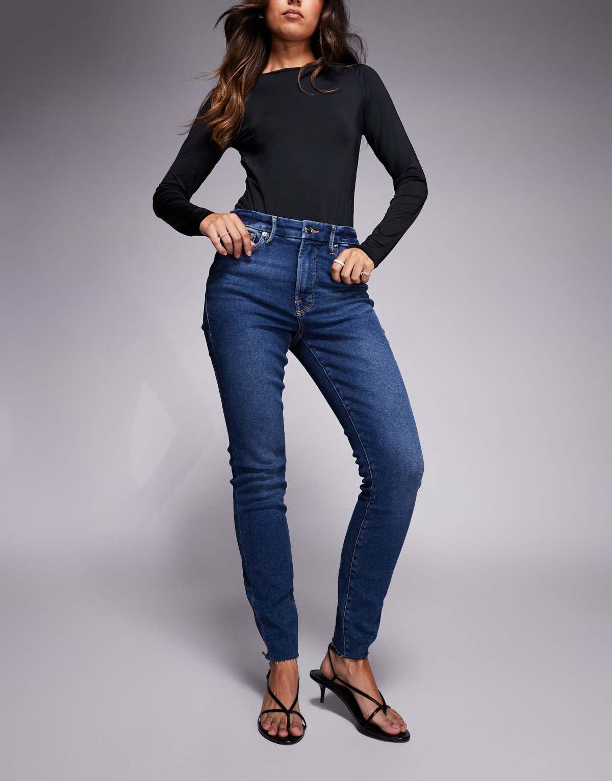 Good American good legs skinny jeans in dark blue