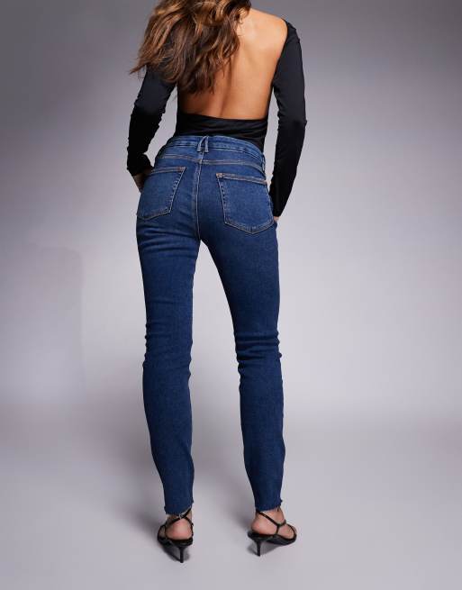 Good American good legs skinny jeans in dark blue, 3 of 5