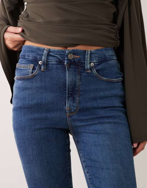 Good American good legs straight jeans in dark blue wash, 5 of 5