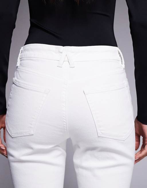 Good American good legs straight jeans in white