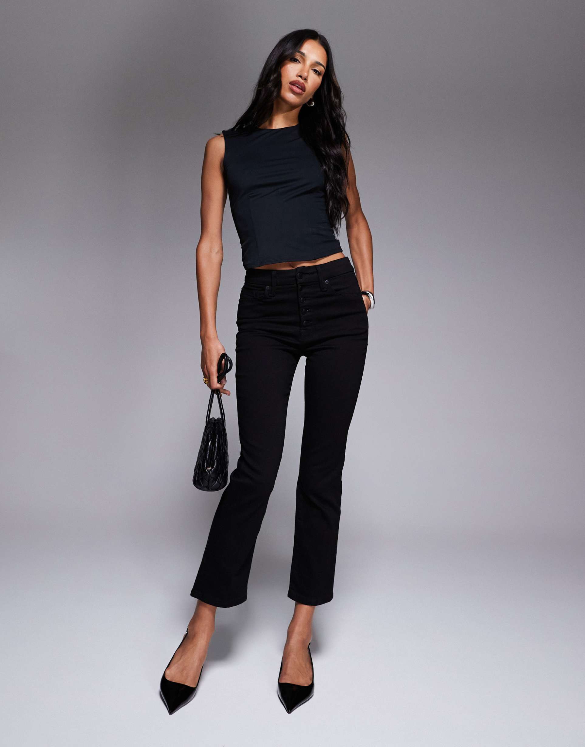 good american good legs straight leg jeans in black