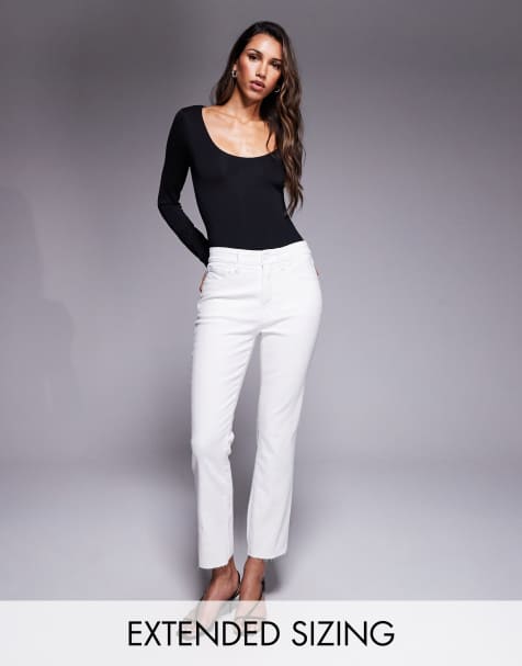 Good American good legs straight leg jeans in white - view 1
