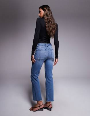 Good American Good Legs Straight Leg Split Pockets Jeans