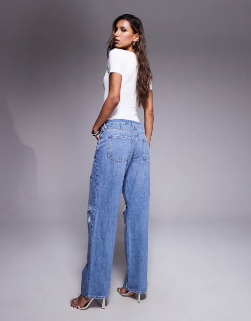Good American – Good – Mellanblå, avslappnade jeans i 90-talsstil, 2 av 5
