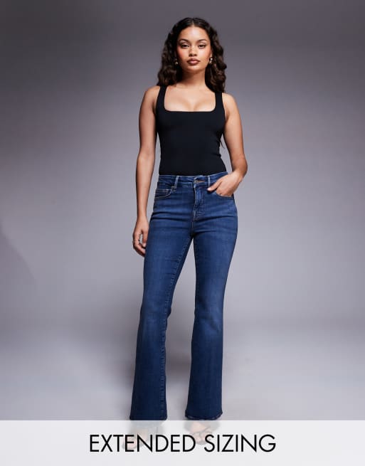 Good American - Good Petite - Flare jeans in blauw