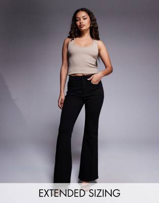 Good American - Good petite - Flare jeans in zwart - view 1